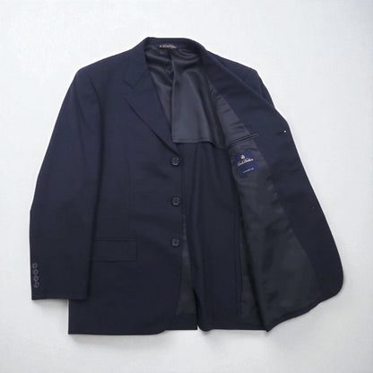 Brooks Brothers 3B Suit, Size M, Navy Wool, Double-Tuck, Wide Fit