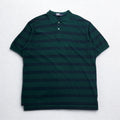 Polo by Ralph Lauren 90s Striped Polo Shirt 2XL Green Cotton Pique Small Pony Embroidery