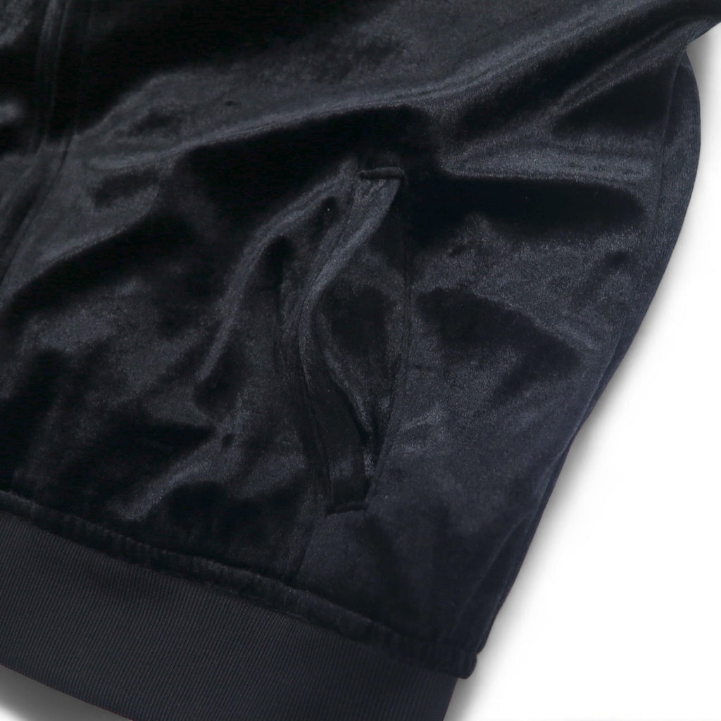adidas 90s ATP style velour track jacket jersey L black trefoil logo 3 stripes