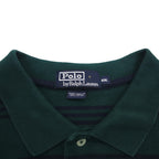 Polo by Ralph Lauren 90s Striped Polo Shirt 2XL Green Cotton Pique Small Pony Embroidery