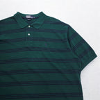 Polo by Ralph Lauren 90s Striped Polo Shirt 2XL Green Cotton Pique Small Pony Embroidery