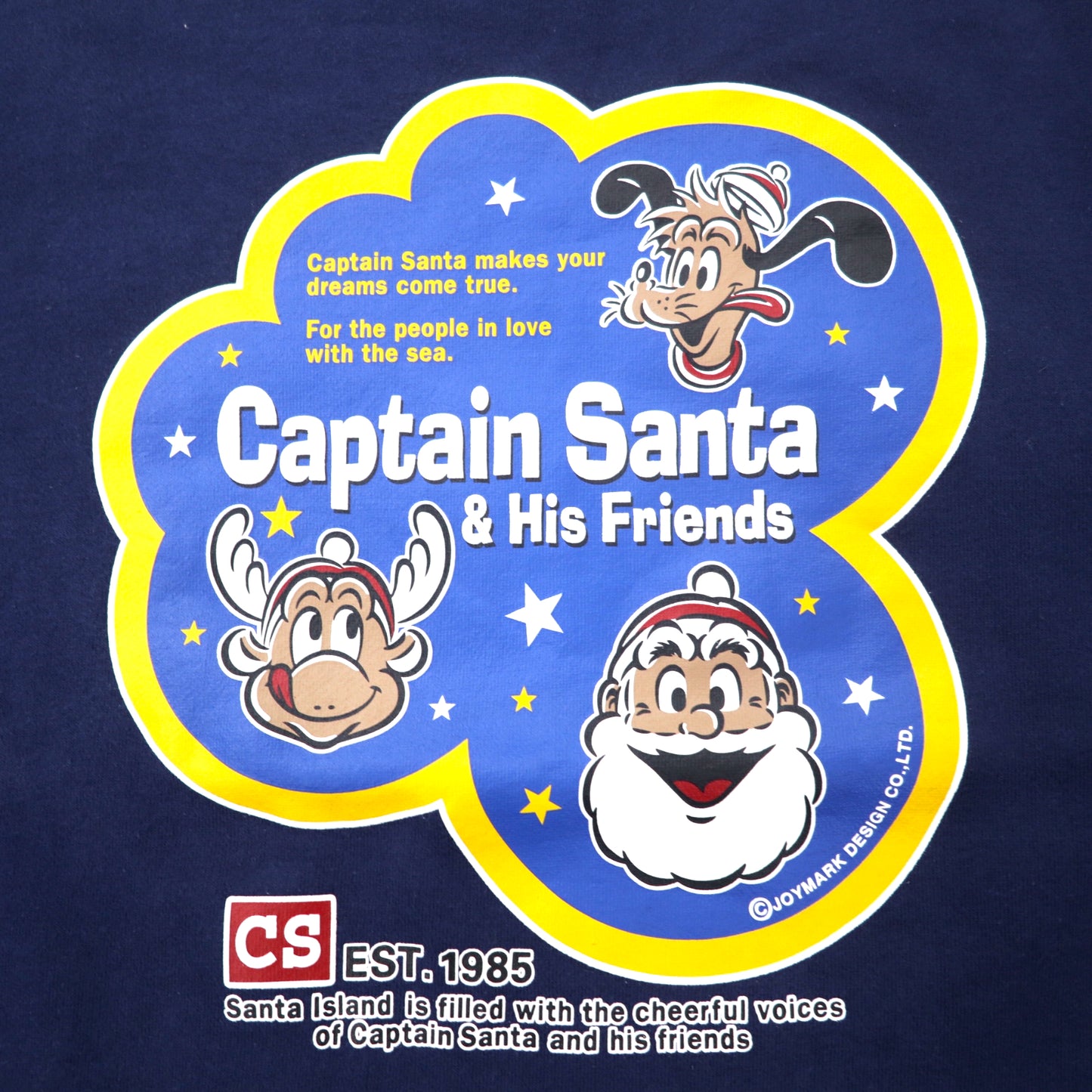 Captain Santa 90年代 キャラクター プリント スウェット M ネイビー コットン