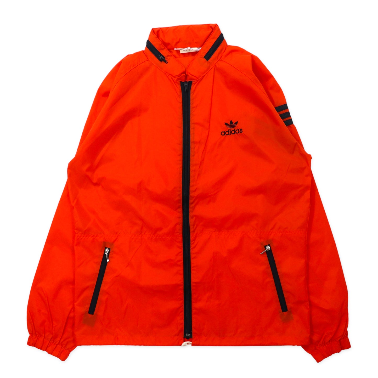 Adidas 80's Descente MADE Windbreaker L Orange 3 Striped Su Hoodie Storage  Logo Embroidery