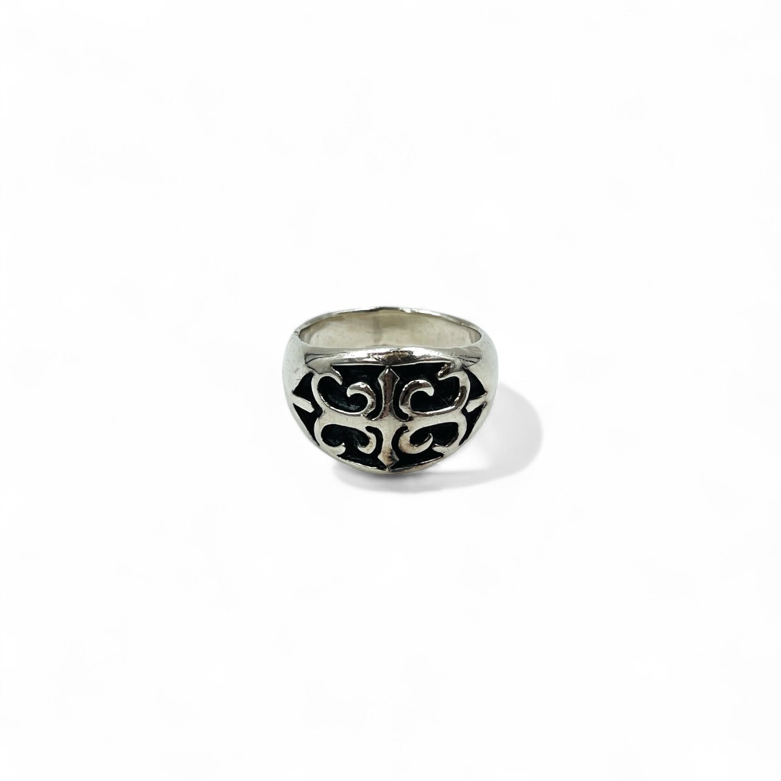 Vintage Silver Signet Ring シグネット フレア クロス リング 指輪 17号 シルバー 925 ゴシック