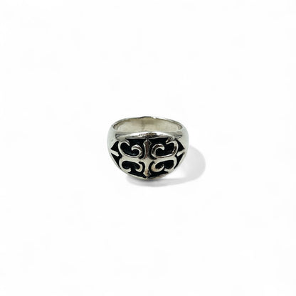 Vintage Silver Signet Ring シグネット フレア クロス リング 指輪 17号 シルバー 925 ゴシック