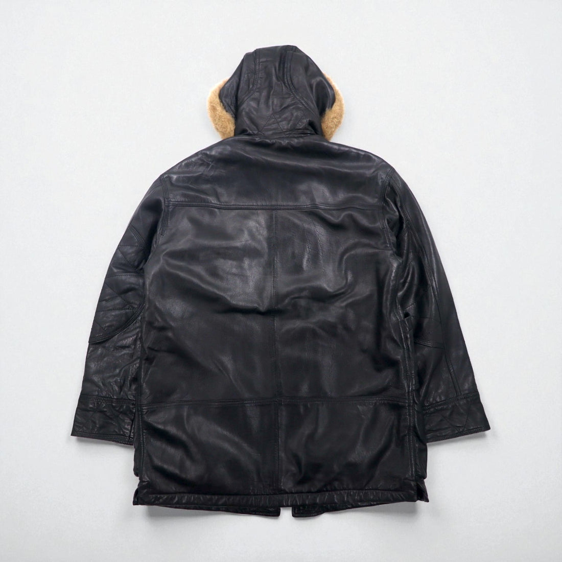 GARA 90s Vintage Lambskin Coat, Lamb Leather N-3B Flight Jacket, Medium, Fur, Bi-Flap, Riri Zip