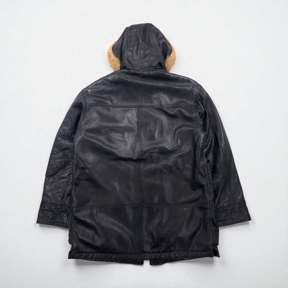 GARA 90s Vintage Lambskin Coat ラムレザー N-3B フライトジャケット M ファー 比翼 ririジップ
