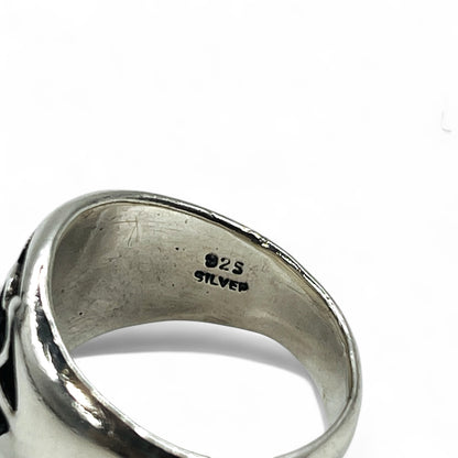 Vintage Silver Signet Ring シグネット フレア クロス リング 指輪 17号 シルバー 925 ゴシック