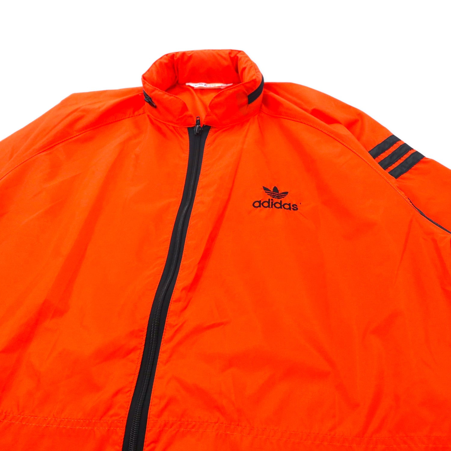 adidasフード付トラックジャケット オレンジ　デサント製　ヴィンテージ　Lオレンジ