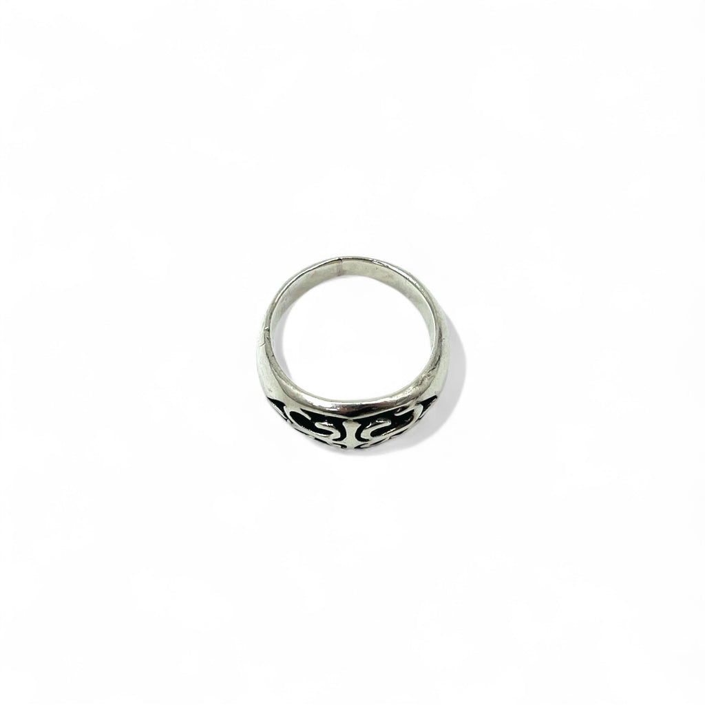 Vintage Silver Signet Ring シグネット フレア クロス リング 指輪 17号 シルバー 925 ゴシック