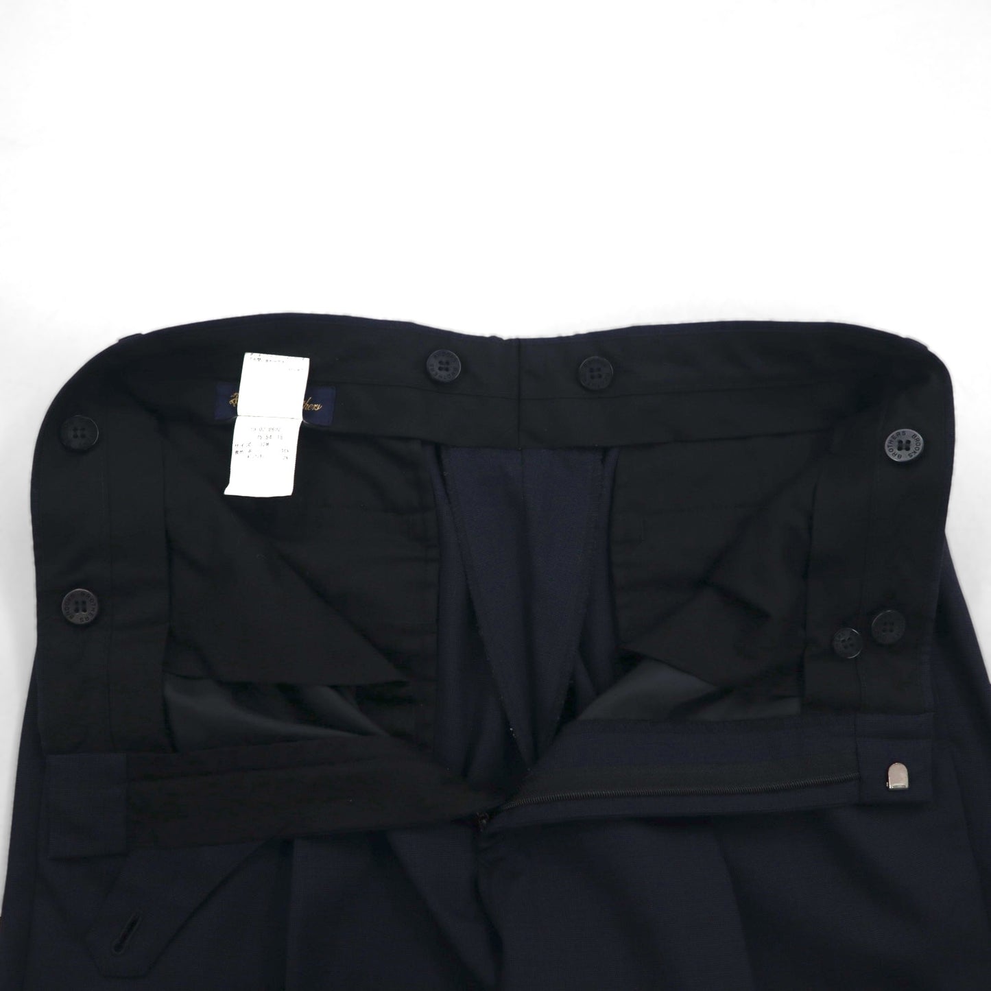 Brooks Brothers 3B Suit, Size M, Navy Wool, Double-Tuck, Wide Fit