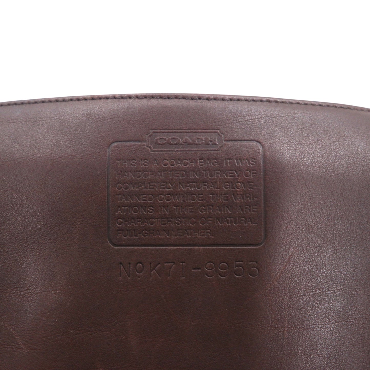 COACH オールドコーチ バケツ型 ショルダーバッグ ブラウン レザー 牛革 9953 ヴィンテージ