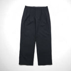 NAUTICA RIGGER クラシックフィット 2タック ワイド スラックスパンツ L グレー チェック ウール