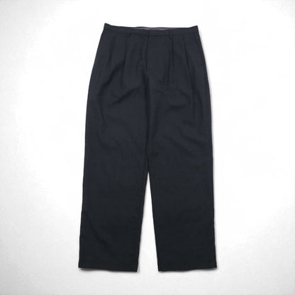 NAUTICA RIGGER Classic Fit 2-Puck Wide Leg Slacks, Size L, Gray Check Wool