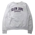 日本然リトテ-古着オンライン-J AMERICA カレッジ プリント スウェット L グレー コットン パキ綿 GLEN LAKE MICHIGAN ビッグサイズ リバースウィーブ-J America College Print Sweatshirt L Gray Cotton Paki Cotton GLEN LAKE MICHIGAN Big Size Reverse Wave