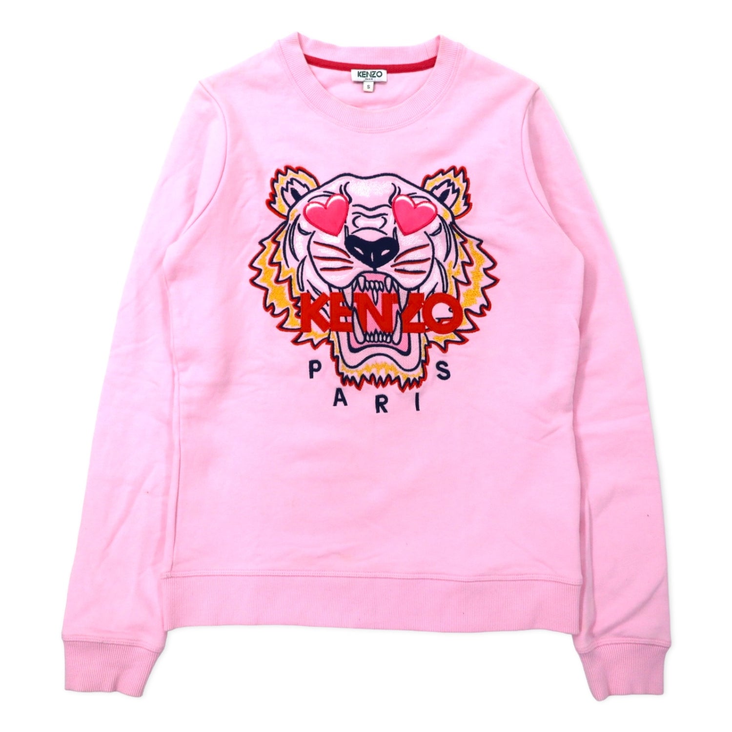 KENZO Tiger Embroidery Sweatshirt S Pink Cotton Heart Valentine Limited  Model F852SW7054X4 Portugal Made – 日本然リトテ