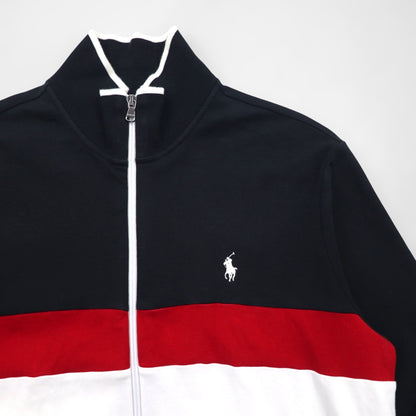 Polo Ralph Lauren トラックジャケット ジャージ M ブラック コットン スモールポニー刺繡 トリコロール