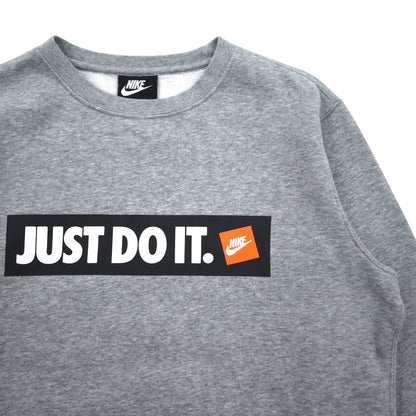 NIKE HBR フリースクルー スウェット S グレー コットン 裏起毛 JUST DO IT. 928700-063