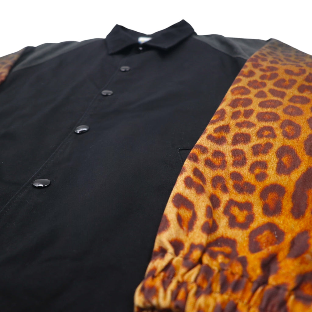 FACETASM レオパード コーチジャケット M ブラック コットン HT-JK-M05