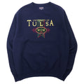 日本然リトテ-古着オンライン-JAN SPORT USA製 90年代 カレッジ刺繍 スウェット M ネイビー コットン 裏起毛 UNIVERSITY OF TULSA-JAN SPORT USA MADE 90s College Embroidery Sweatshirt M Navy Cotton Brushed Lining UNIVERSITY OF TULSA