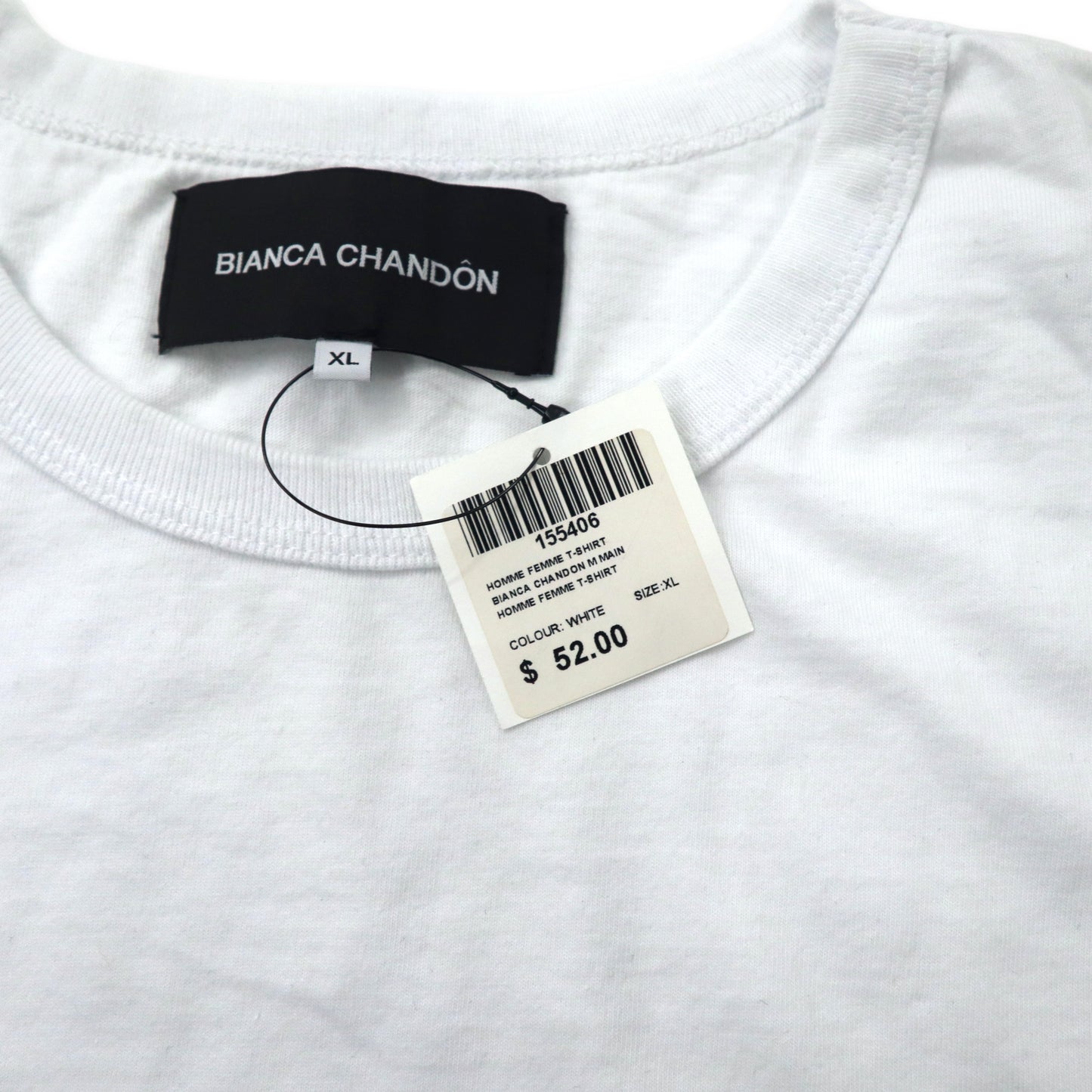 BIANCA CHANDON Tシャツ XL ホワイト コットン HOMME FEMME T-SHIRT ロサンゼルス製 未使用品