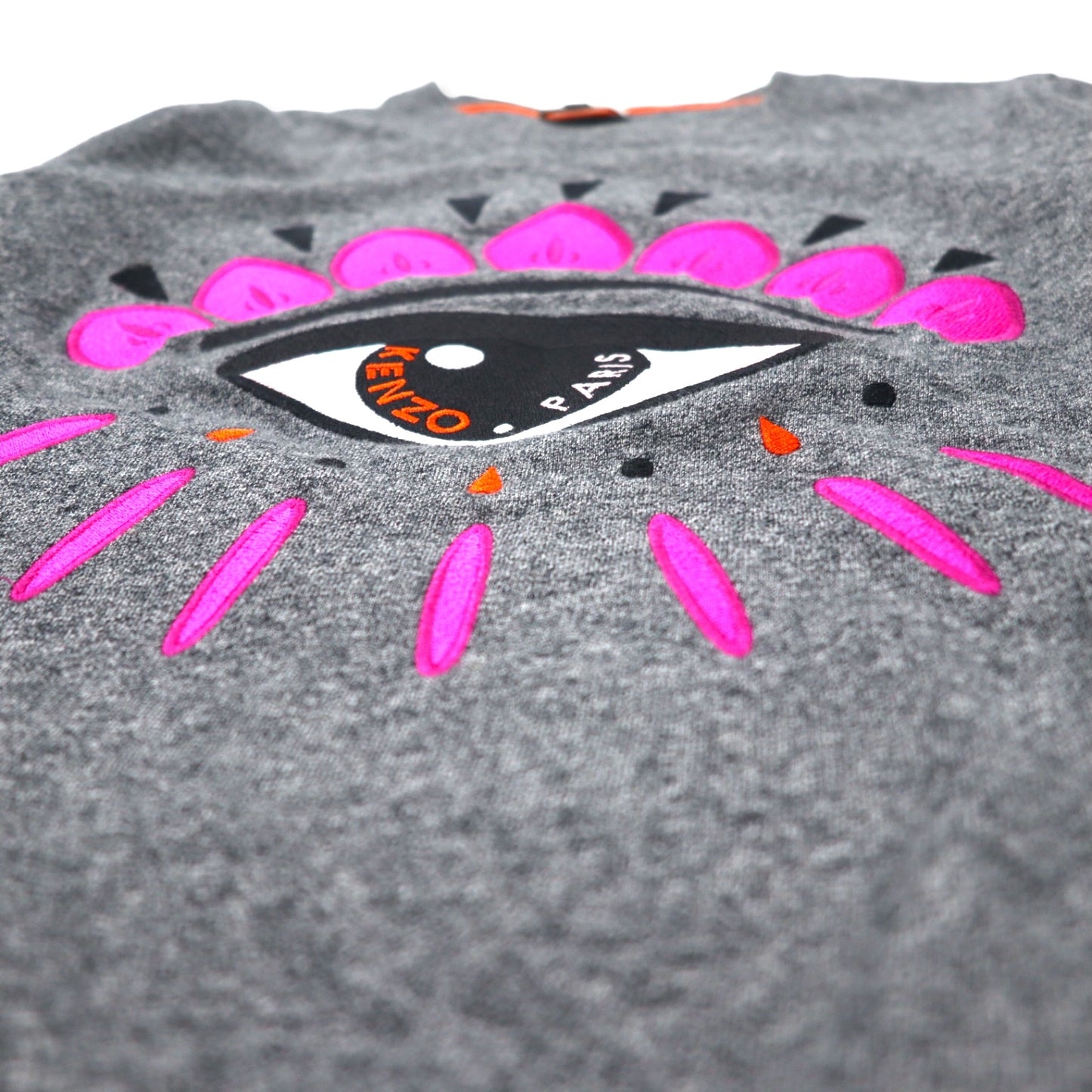 KENZO アイコニック 刺繍 スウェット S グレー コットン Eye Relaxed Sweatshirts FA52SW7104XC