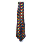 CHANEL Made in Italy Vintage Tie Navy Silk All-Over Pattern Chain