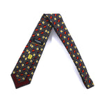 CHANEL Made in Italy Vintage Tie Navy Silk All-Over Pattern Chain