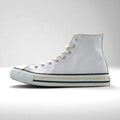CONVERSE All Star High-Top Sneakers, Size 26cm, White Leather, 18615