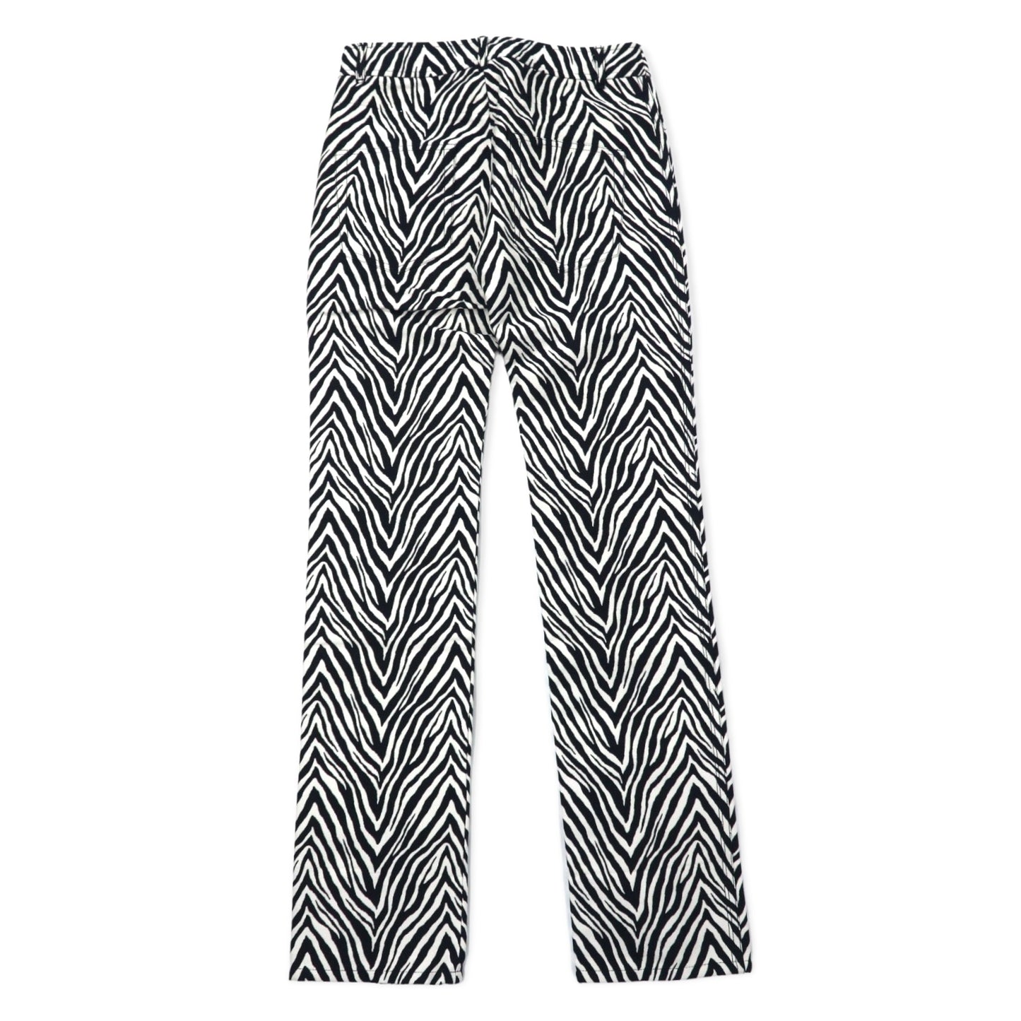 HELMUT LANG ヘリンボーン ゼブラ ジャガード モトリーパンツ 2 ホワイト ブラック コットン シルク混 MONTLEY PANT H09HW210 未使用品