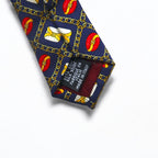 CHANEL Made in Italy Vintage Tie Navy Silk All-Over Pattern Chain