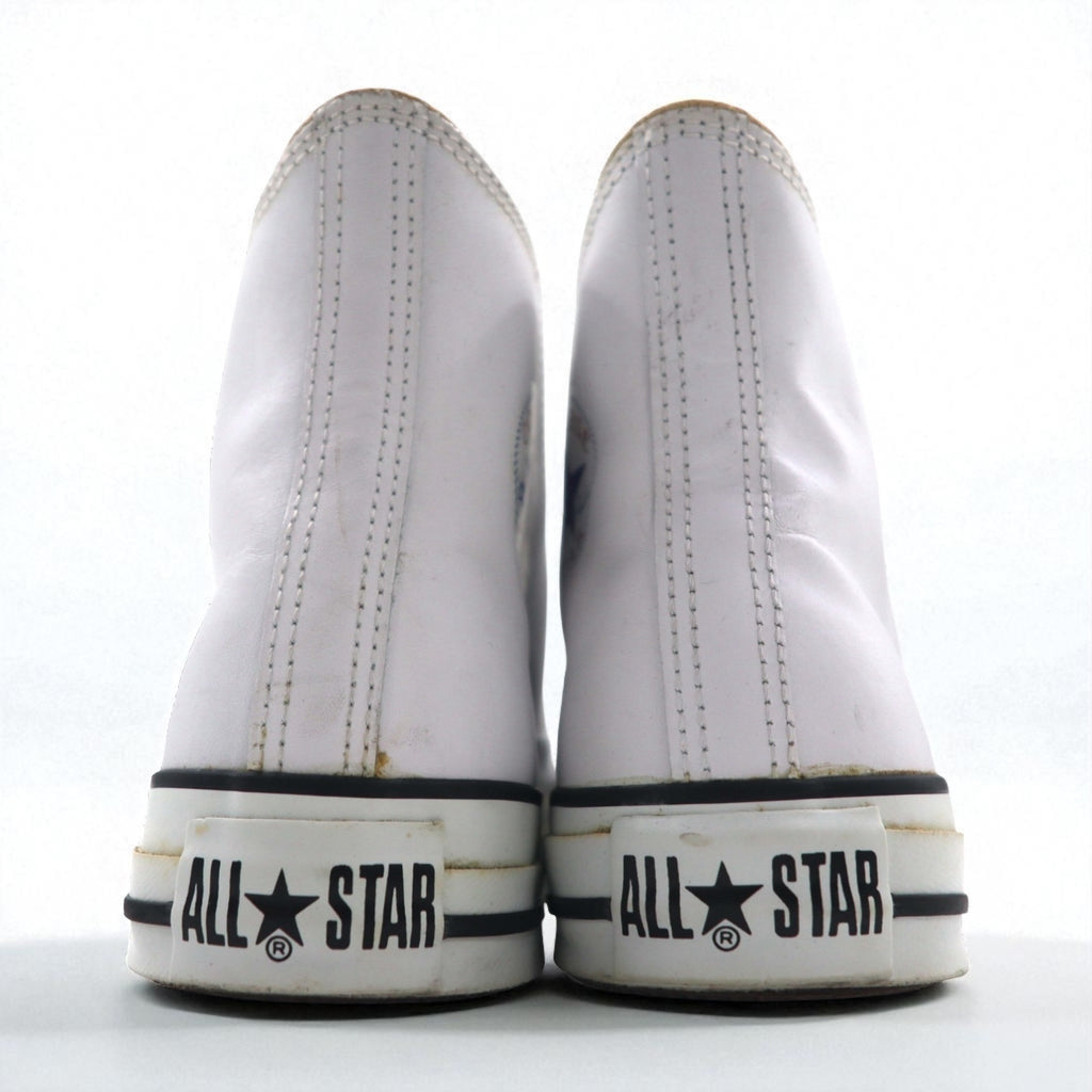 CONVERSE All Star High-Top Sneakers, Size 26cm, White Leather, 18615