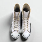 CONVERSE All Star High-Top Sneakers, Size 26cm, White Leather, 18615