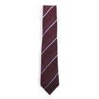 GUCCI Made in Italy Tie Bordeaux Regimental Stripe Silk GG Logo Current Tag