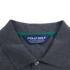 POLO GOLF RALPH LAUREN 90s Peruvian Pima Cotton Polo Shirt, Size L, Gray, Small Pony Embroidery