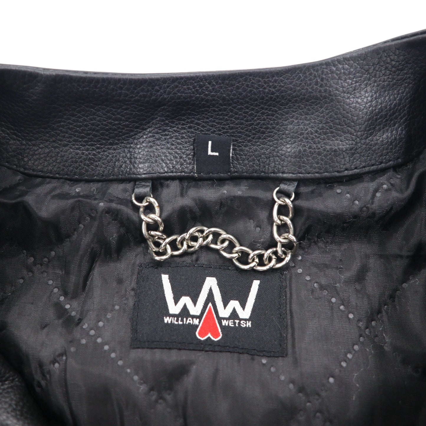 WILLIAM WETSH シングル ライダース バイカー ジャケット L スエード切替 コンビ リブ デザイン