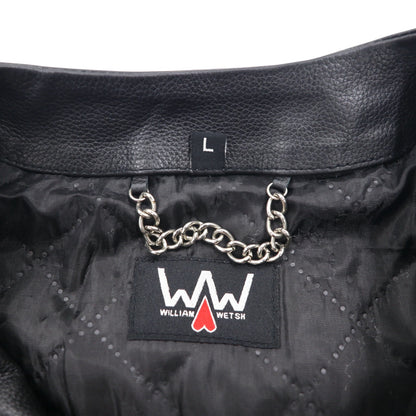 WILLIAM WETSH シングル ライダース バイカー ジャケット L スエード切替 コンビ リブ デザイン