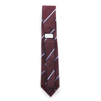 GUCCI Made in Italy Tie Bordeaux Regimental Stripe Silk GG Logo Current Tag
