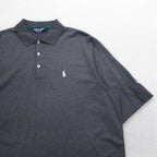 POLO GOLF RALPH LAUREN 90s Peruvian Pima Cotton Polo Shirt, Size L, Gray, Small Pony Embroidery