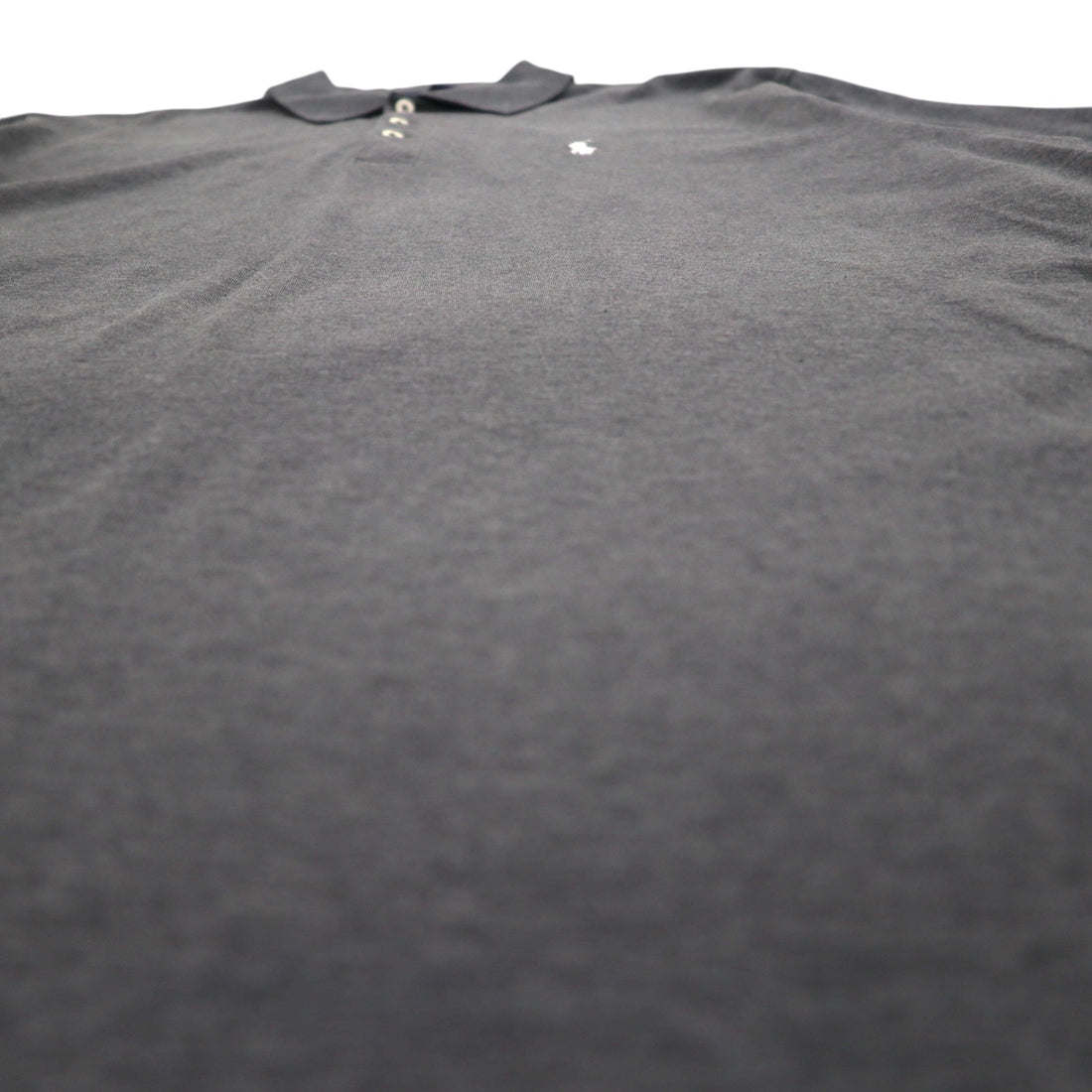 POLO GOLF RALPH LAUREN 90s Peruvian Pima Cotton Polo Shirt, Size L, Gray, Small Pony Embroidery