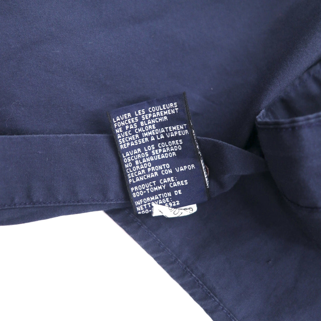 TOMMY HILFIGER 90s Dress Shirt XXL Navy Chest Pocket Big Size One Point Logo
