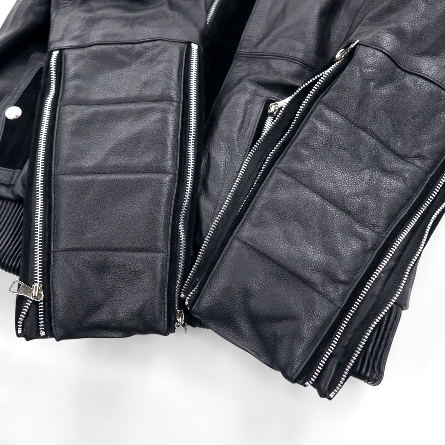 WILLIAM WETSH シングル ライダース バイカー ジャケット L スエード切替 コンビ リブ デザイン