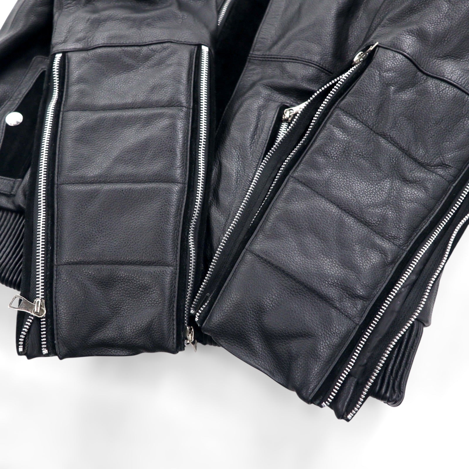 WILLIAM WETSH シングル ライダース バイカー ジャケット L スエード切替 コンビ リブ デザイン