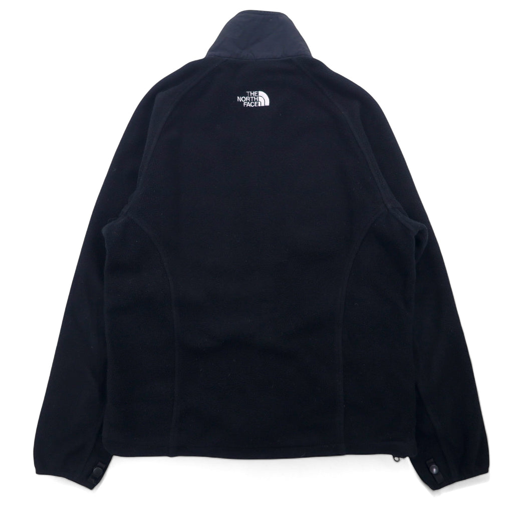 THE NORTH FACE Polartec Fleece Jacket M Black Polyester Center Logo Embroidery Drawstring