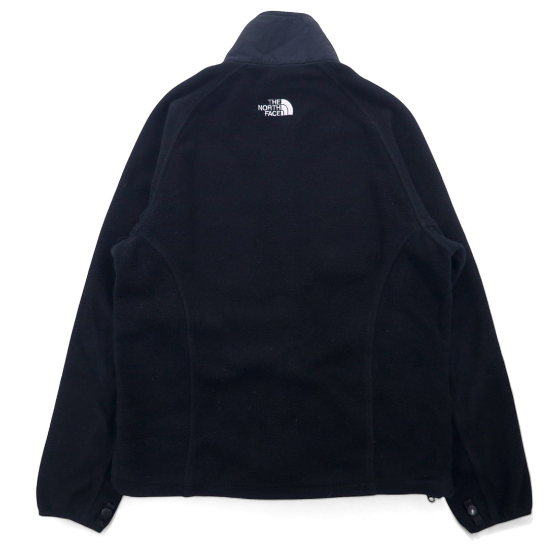 THE NORTH FACE Polartec Fleece Jacket M Black Polyester Center Logo Embroidery Drawstring