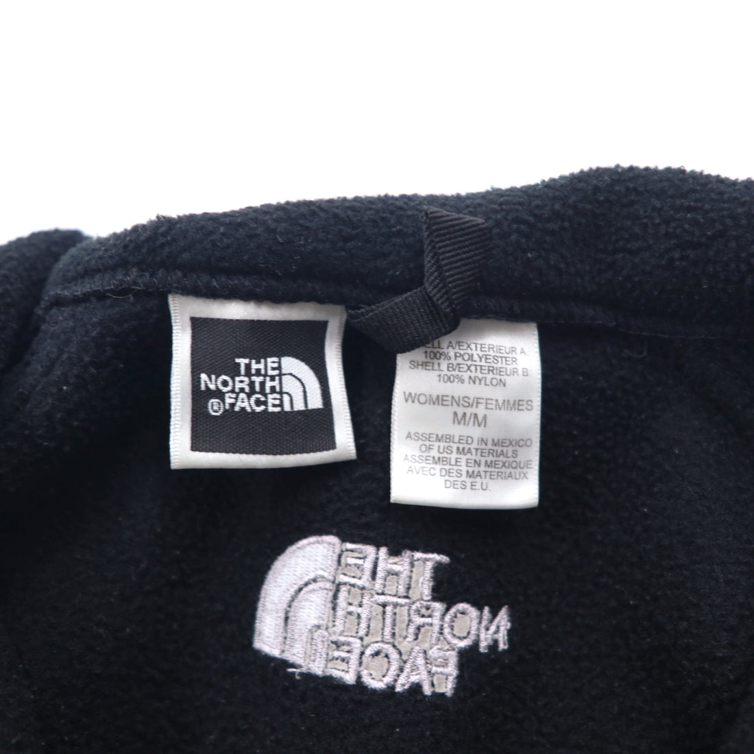 THE NORTH FACE Polartec Fleece Jacket M Black Polyester Center Logo Embroidery Drawstring