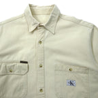 Calvin Klein Jeans USA製 90年代 ワークシャツ L ベージュ コットン
