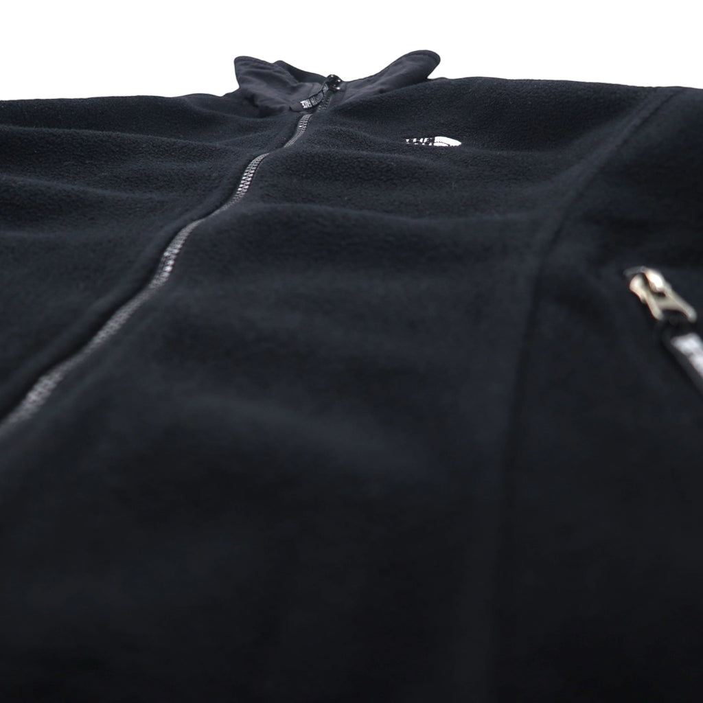 THE NORTH FACE Polartec Fleece Jacket M Black Polyester Center Logo Embroidery Drawstring
