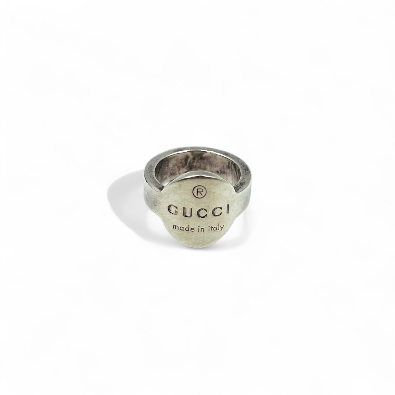 GUCCI トレードマーク オーバル ロゴ リング 10号 シルバー 925