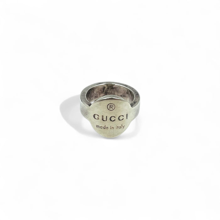 GUCCI トレードマーク オーバル ロゴ リング 10号 シルバー 925